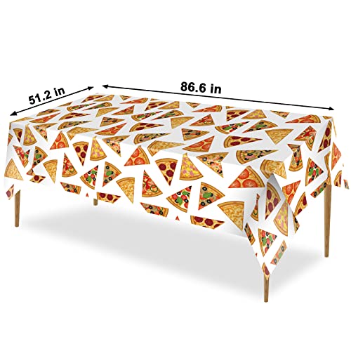 Lebeili 3Pcs Pizza Party Tablecloth for Birthday Decor