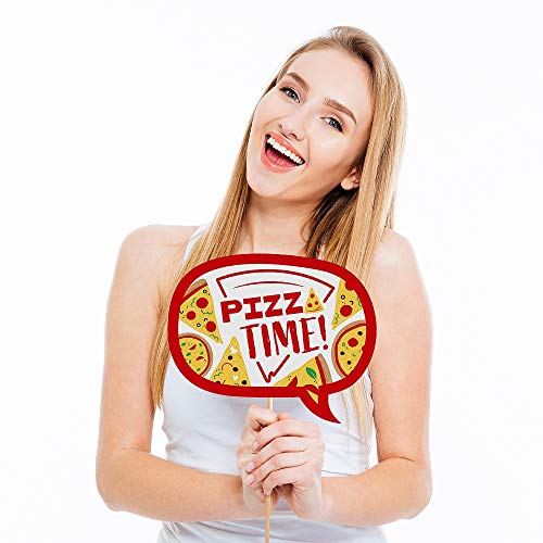 Pizza Party Time Photo Booth Props Kit - 20 Pieces