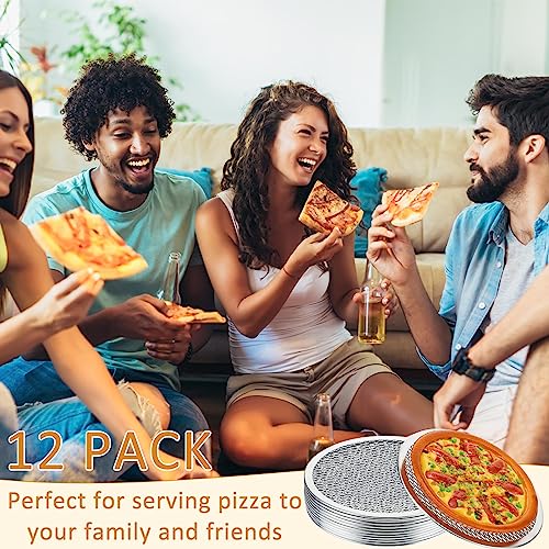 Set of 12 Aluminum Pizza Screens 8 Inch