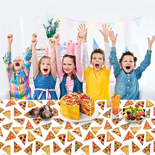Lebeili 3Pcs Pizza Party Tablecloth for Birthday Decor