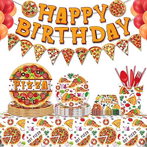 Pizza Party Tableware Set Serves 24 Guests