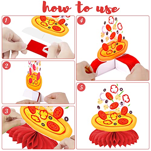 Pizza Party Honeycomb Centerpieces Set - 11 pcs