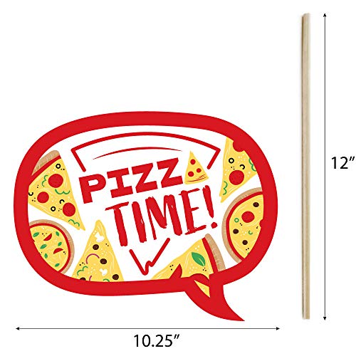 Pizza Party Time Photo Booth Props Kit - 20 Pieces