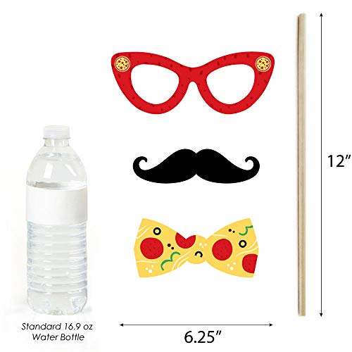 Pizza Party Time Photo Booth Props Kit - 20 Pieces
