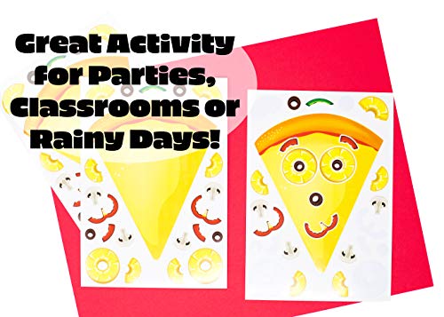 24 Pizza Stickers for Kids - Perfect for Pizza Parties