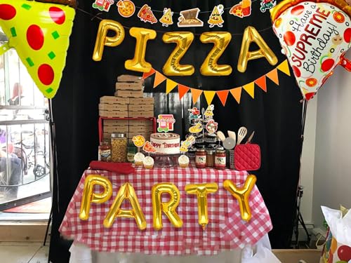 Pizza Party Decoration Supplies Favors Birthday Balloons