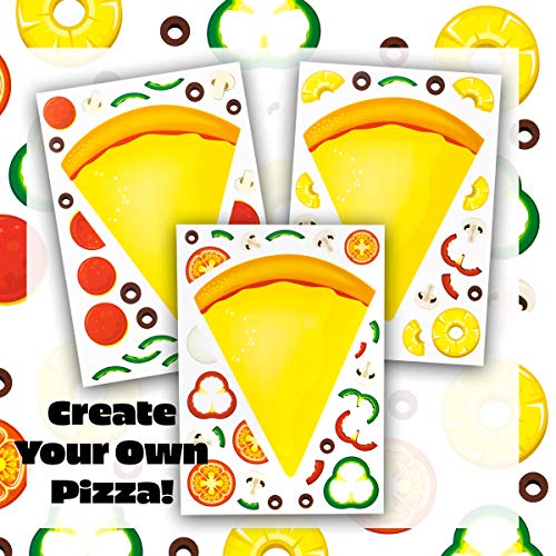 24 Pizza Stickers for Kids - Perfect for Pizza Parties