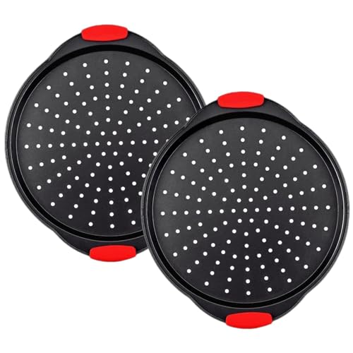ZOEHROWS Round Non-Stick Pizza Pan Set with Handles
