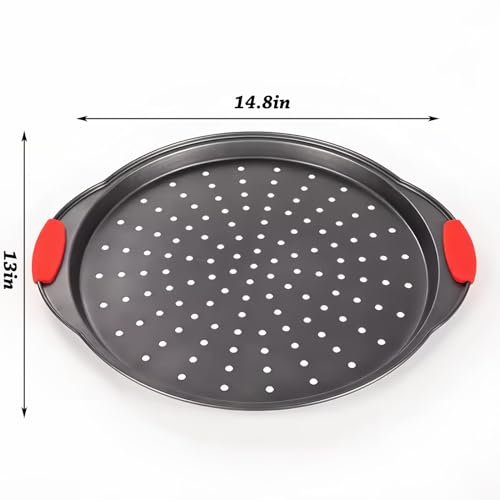 ZOEHROWS Round Non-Stick Pizza Pan Set with Handles