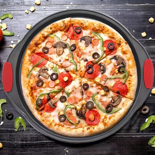 ZOEHROWS Round Non-Stick Pizza Pan Set with Handles