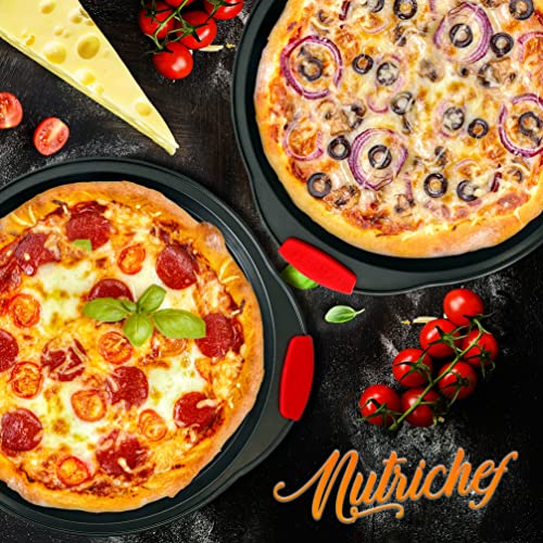 14" Nonstick Pizza Tray Set with Silicone Grip Handles
