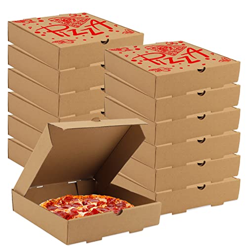 15 Kraft Corrugated Pizza Boxes, Gift Packing Takeaway