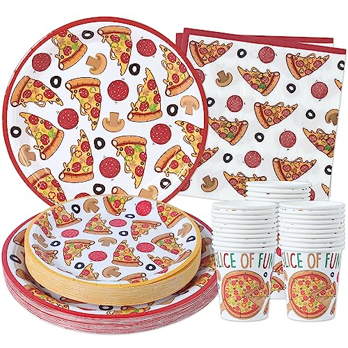 Pizza Party Supplies Bundle for 24 Guests