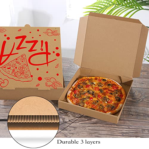15 Pack Kraft Corrugated Pizza Boxes, 7.3" Square