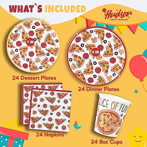 Pizza Party Supplies Bundle for 24 Guests