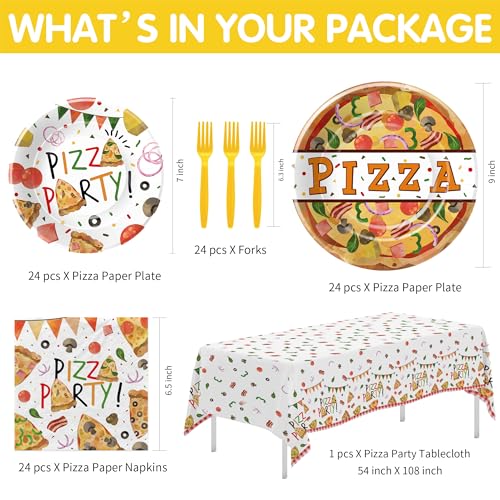 Pizza Party Tableware Set, Serves 24 Guests