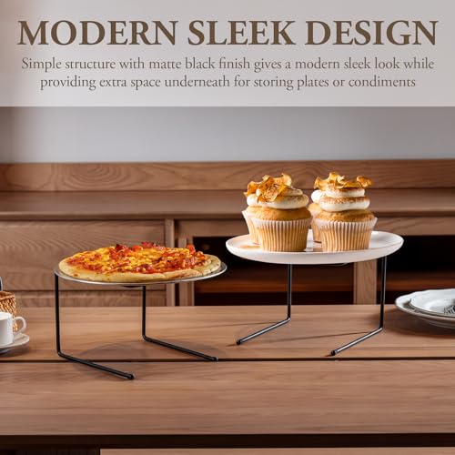 Set of 4 Black Metal Pizza Table Stands