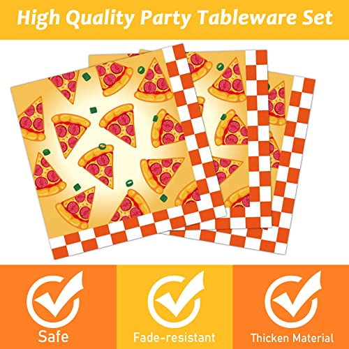 24-Person Pizza Party Tableware Set with Decorations