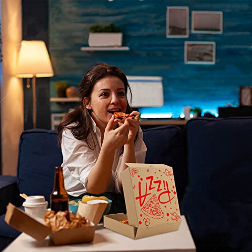 15 Pack Kraft Corrugated Pizza Boxes, 7.3" Square