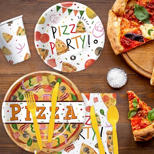 Pizza Party Tableware Set, Serves 24 Guests