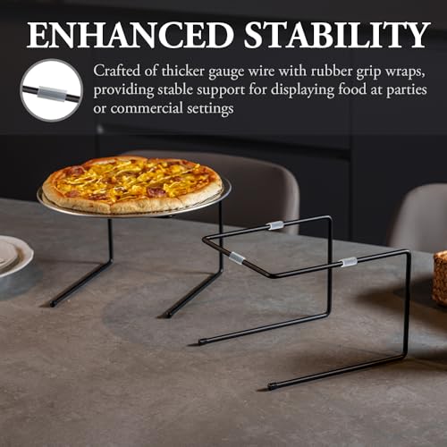 Set of 4 Black Metal Pizza Table Stands