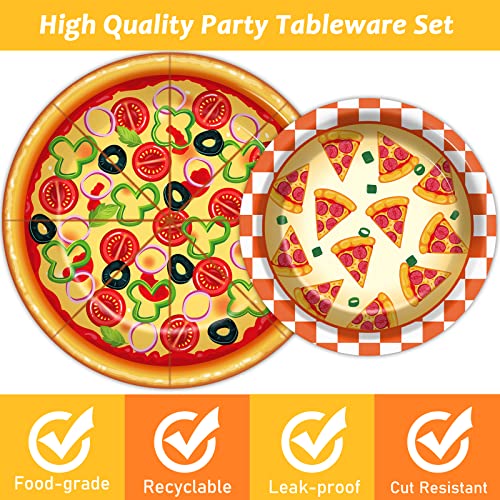 24-Person Pizza Party Tableware Set with Decorations