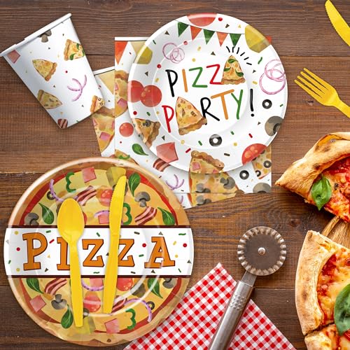 Pizza Party Tableware Set, Serves 24 Guests