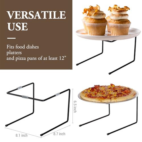Set of 4 Black Metal Pizza Table Stands