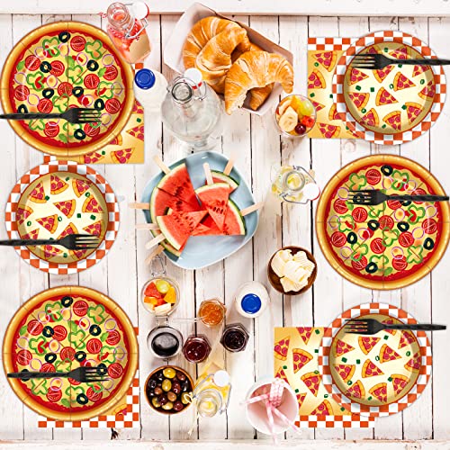 24-Person Pizza Party Tableware Set with Decorations