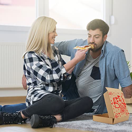 15 Pack Kraft Corrugated Pizza Boxes, 7.3" Square