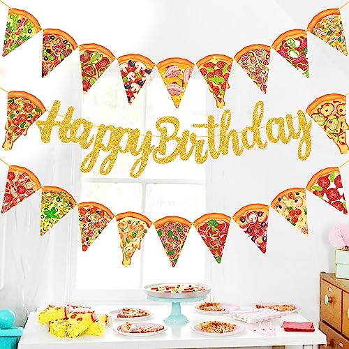 Glitter Pizza Theme Birthday Party Decorations for Kids