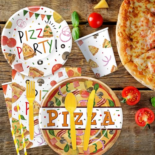 Pizza Party Tableware Set, Serves 24 Guests