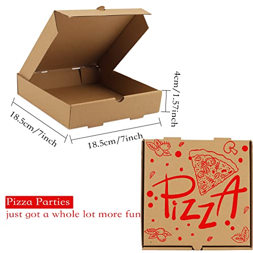 15 Pack Kraft Corrugated Pizza Boxes, 7.3" Square