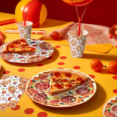 Pizza Party Supplies Set - Serve 20 Guests