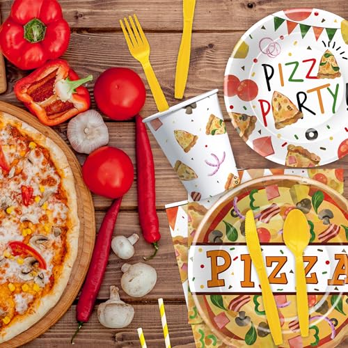Pizza Party Tableware Set, Serves 24 Guests
