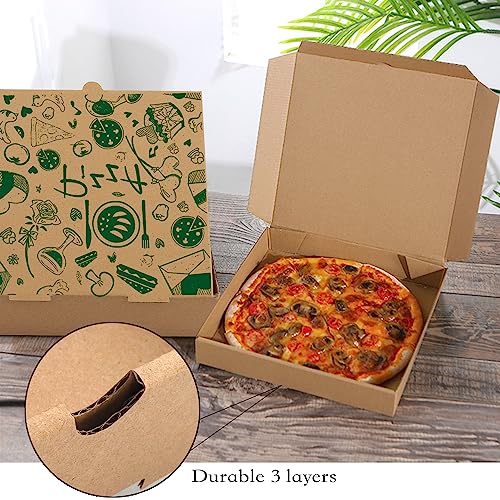 15 Pack Kraft Corrugated Pizza Takeout Boxes 7.3