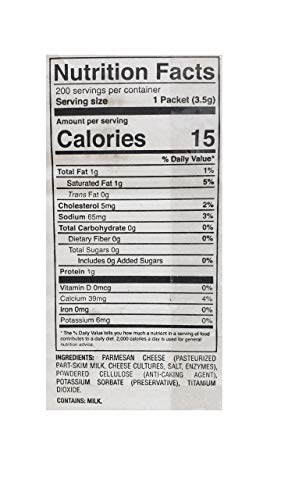 100 Single Serve Parmesan Cheese Packets for Pizza