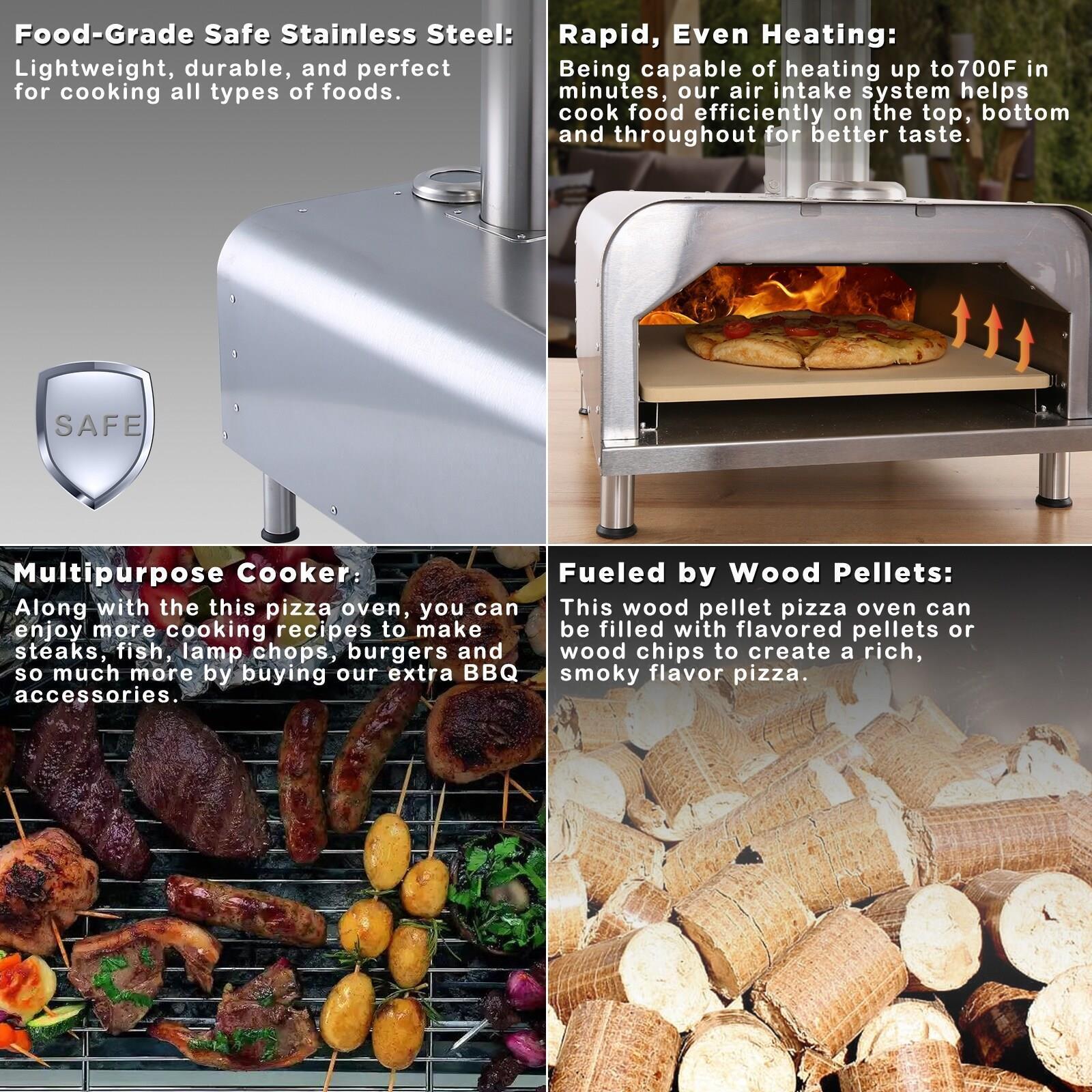 Outdoor Wood Fired Pizza Oven Pellet Grill