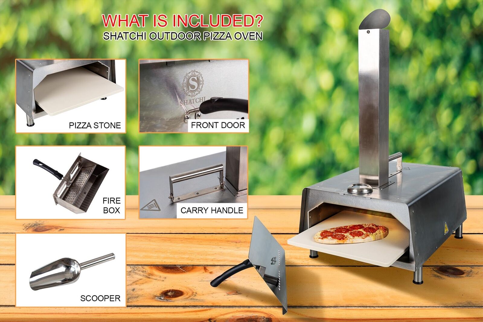 Outdoor Wood Fired Pizza Oven Pellet Grill