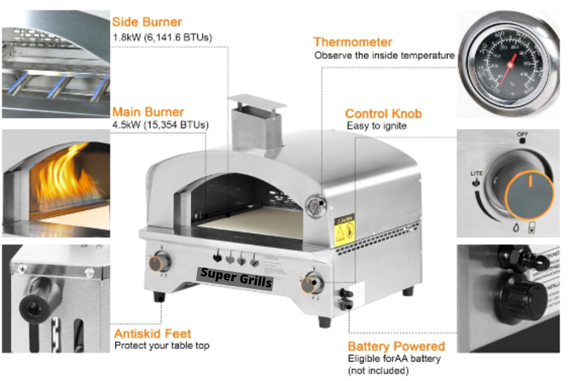 Tabletop Gas Pizza Oven for Outdoor Cooking