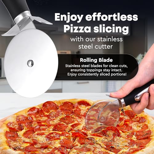 Zulay Kitchen Premium Stainless Steel Pizza Cutter Wheel