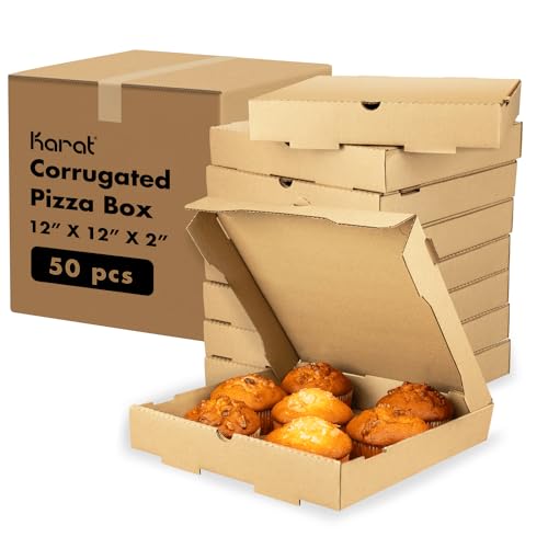50-Pack 12" Ventilated Corrugated Pizza Boxes by Karat Kraft