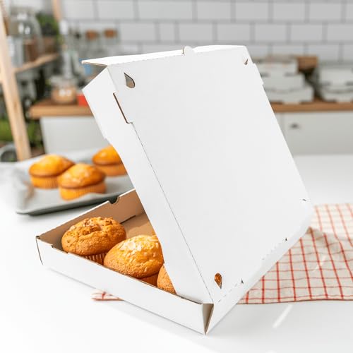 50 Pack 12" White Pizza Boxes; Ventilated & Convertible