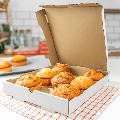 50 Pack 12" White Pizza Boxes; Ventilated & Convertible