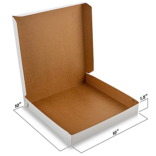 10" Thin White Pizza Boxes (10 Pieces) - USA Made