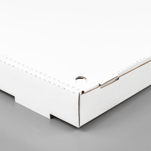 50 Pack 12" White Pizza Boxes; Ventilated & Convertible