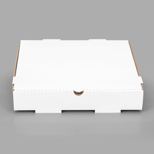 50 Pack 12" White Pizza Boxes; Ventilated & Convertible