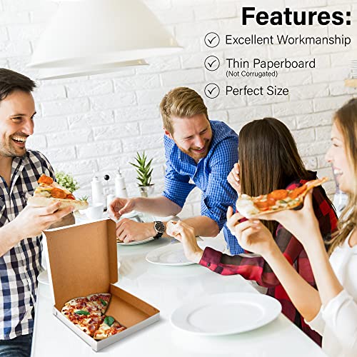 10" Thin White Pizza Boxes (10 Pieces) - USA Made