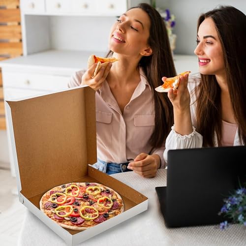 10" Thin White Pizza Boxes (10 Pieces) - USA Made