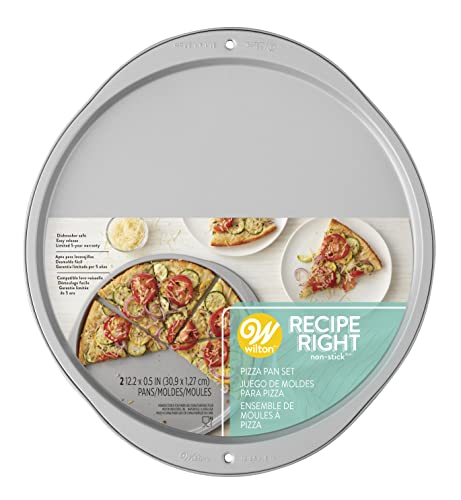 Wilton Recipe Right 12-inch Steel Pizza Pans, 2-Piece